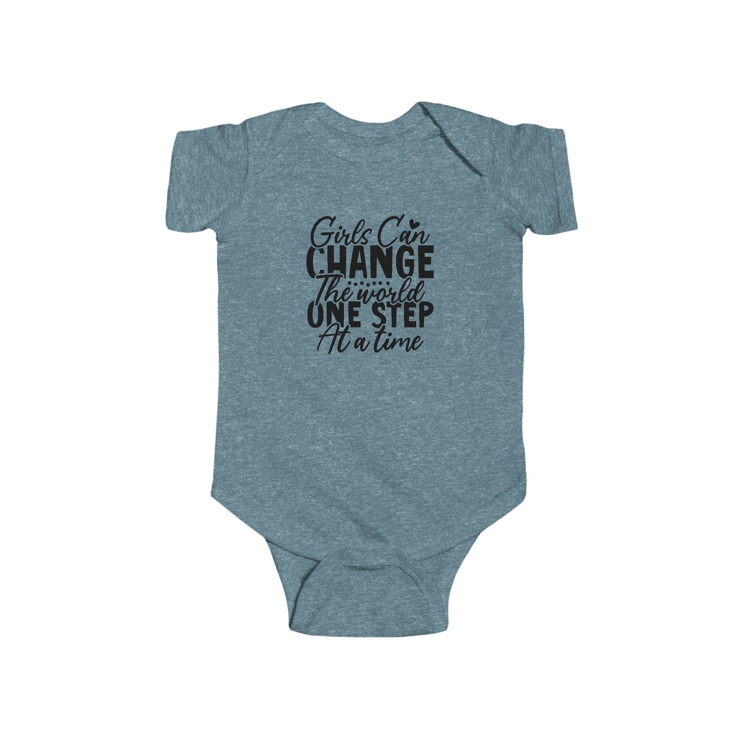 Infant Bodysuit - "Girls Can Change the World One Step at a Time" Inspirational Baby Onesie