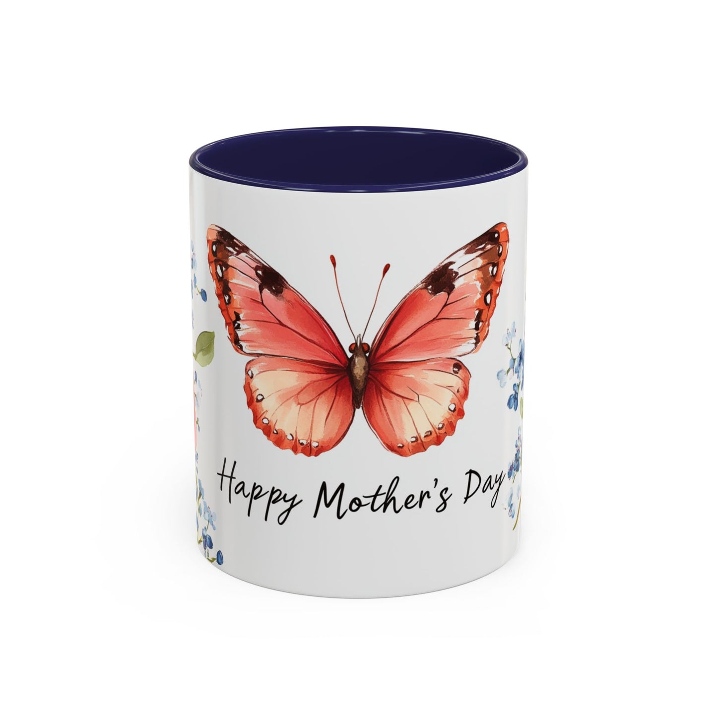Mother's Day Butterfly Floral Coffee Mug – "Happy Mother's Day" Accent Mug
