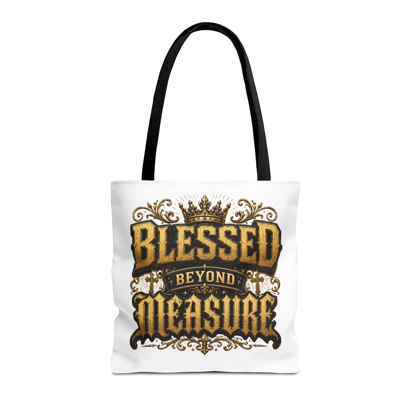 Blessed Beyond Measure Tote Bag — Inspirational Faith Canvas Tote