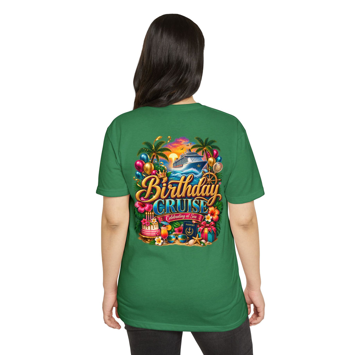 Birthday Cruise T-Shirt — Tropical Celebration Tee with Cruise Ship Design