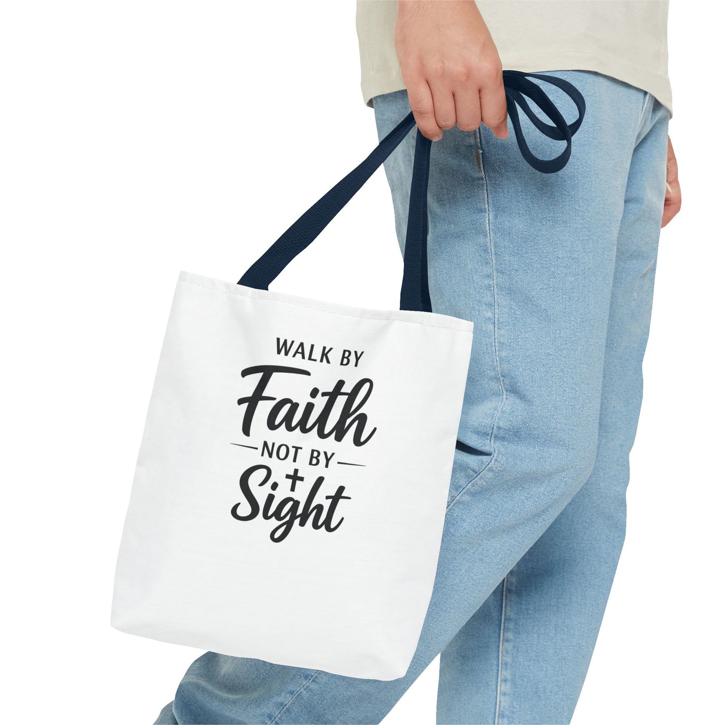 Faith Tote Bag — "Walk by Faith Not by Sight" Inspirational Canvas Tote