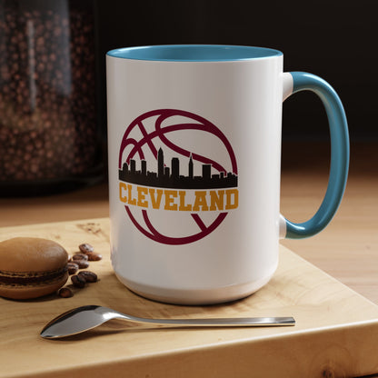Cleveland Basketball Skyline Accent Coffee Mug (11/15 oz)