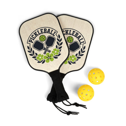Pickleball Paddle Set — Floral Pickleball Kit with 2 Paddles & Balls