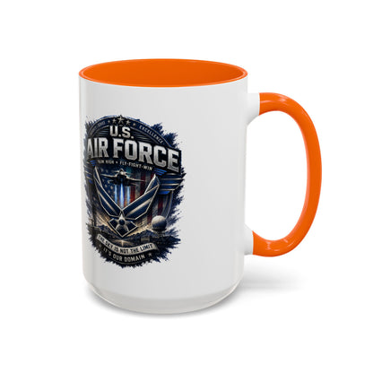U.S. Air Force Accent Coffee Mug — Military Emblem 11/15oz