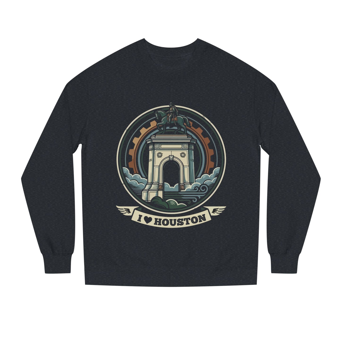 Houston Arch Retro Crewneck Sweatshirt — I  Houston Graphic