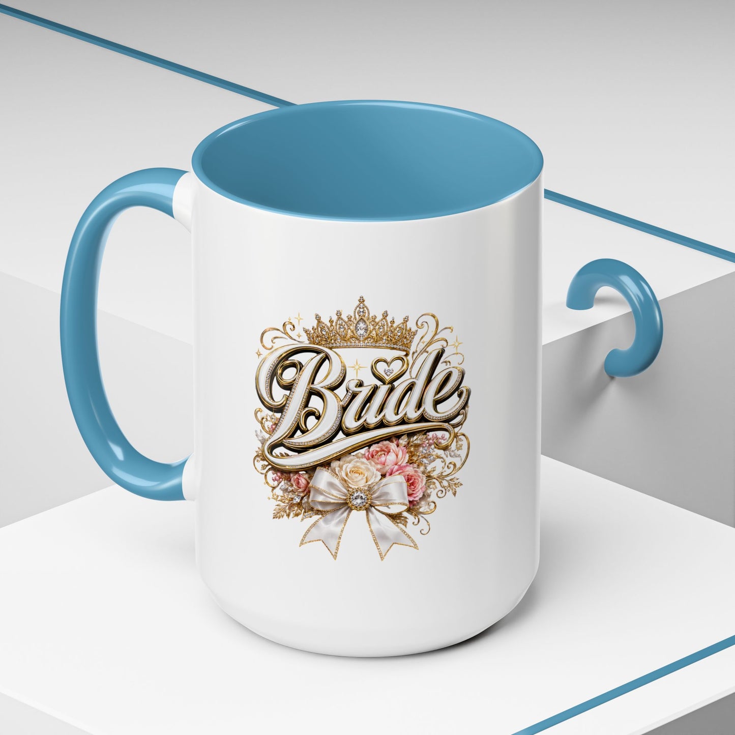 Bride Accent Coffee Mug — Floral Crown Bridal Gift (11/15oz)