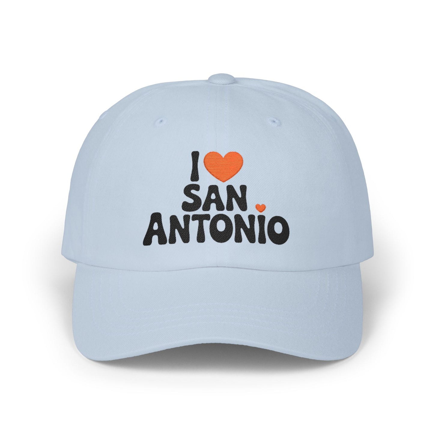 I  San Antonio Embroidered Dad Cap — White Classic Baseball Hat