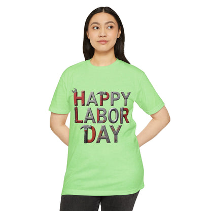 Labor Day T-Shirt — "Happy Labor Day" Tool-Style Graphic