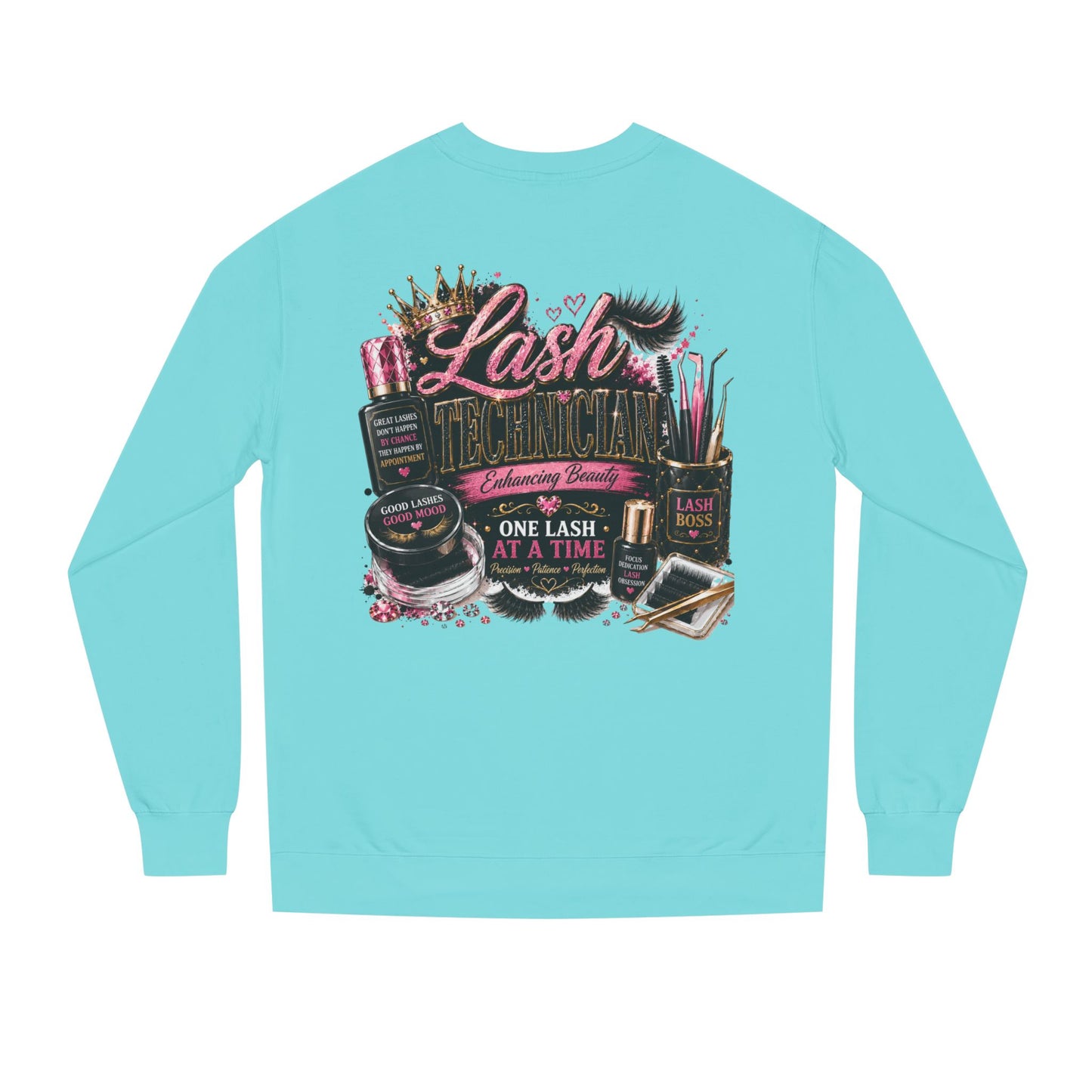 Eyelash Artist Crewneck Sweatshirt — “Lash Technician” Beauty Salon Graphic