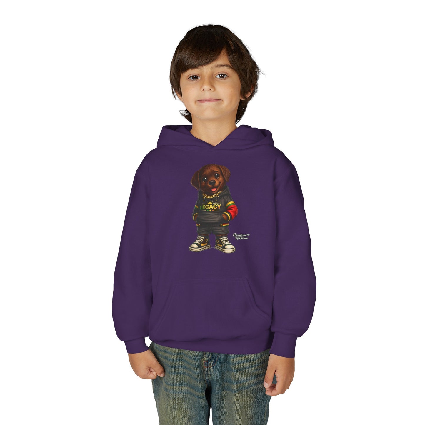 Youth Hoodie — 'Legacy' Streetwear Puppy Graphic Sweatshirt