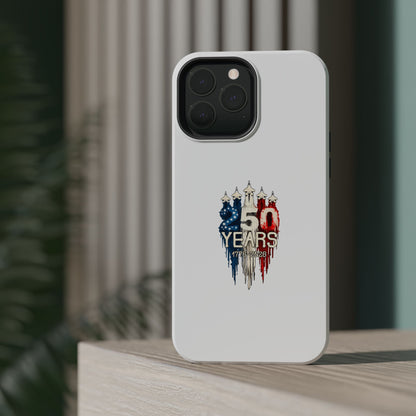 50 Years Patriotic iPhone Case — American Flag Anniversary Magnetic Impact-Resistant Case