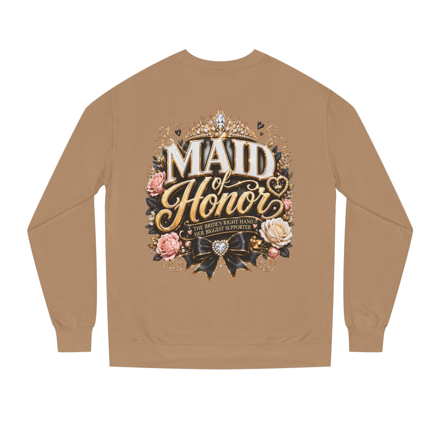 Maid of Honor Sweatshirt - Floral Crown Bridal Party Crewneck