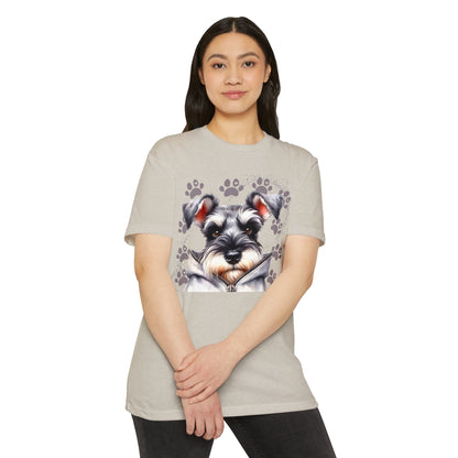 Schnauzer Pawprint Graphic T‑Shirt — Cute Dog Portrait Tee for Pet Lovers