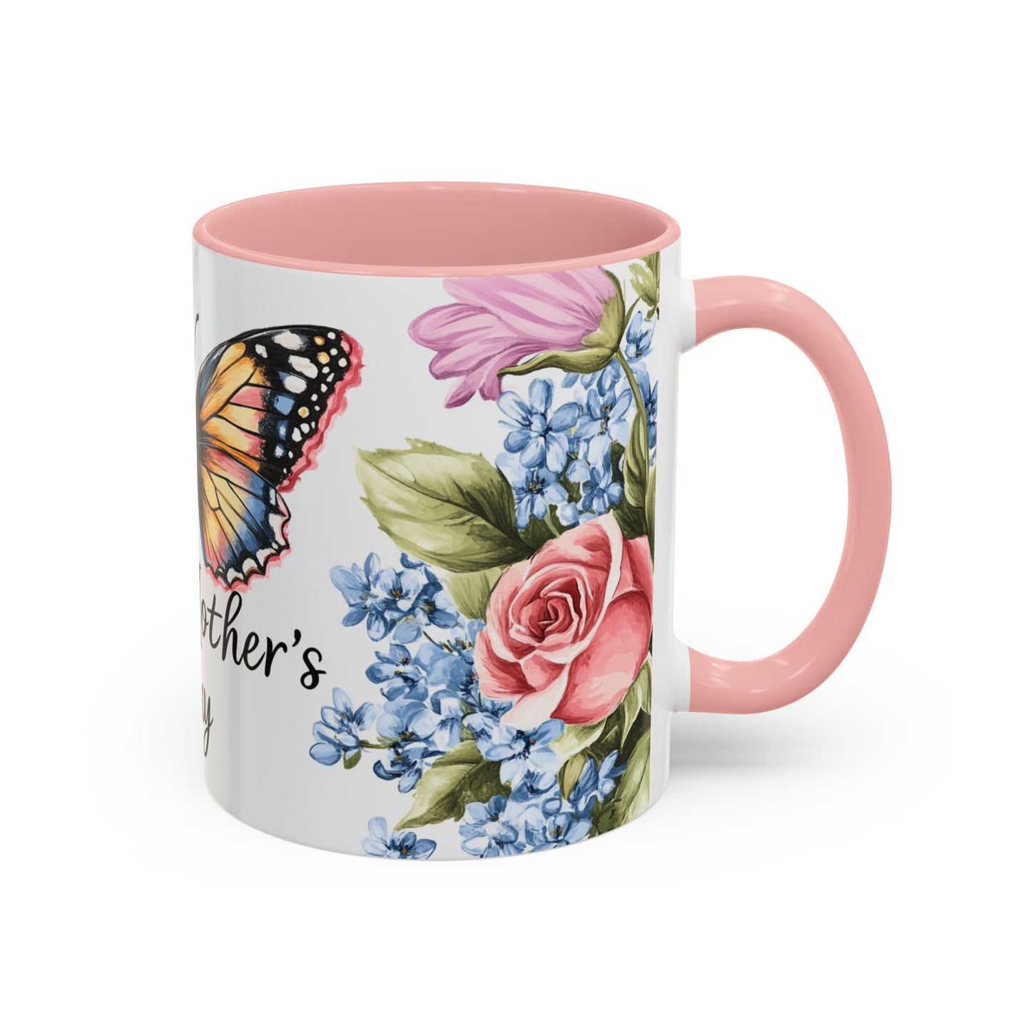 Mother's Day Butterfly Floral Coffee Mug – "Happy Mother's Day" Accent Mug (11/15 oz)