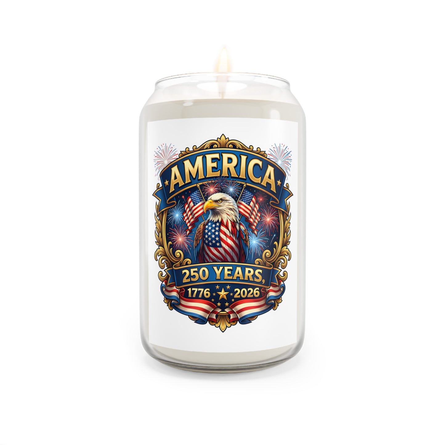 Patriotic America 250th Anniversary Soy Candle — 13.75oz (America 1776–2026)