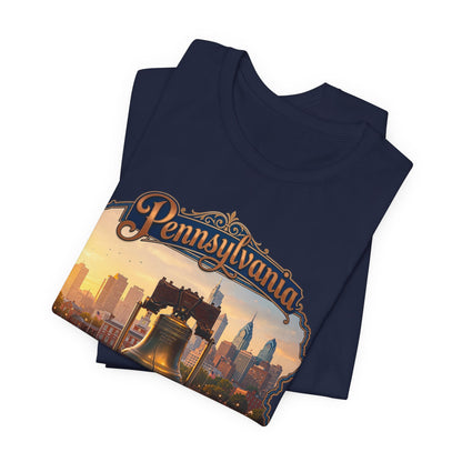 Pennsylvania Keystone State T-Shirt — Liberty Bell & Philadelphia Skyline Tee