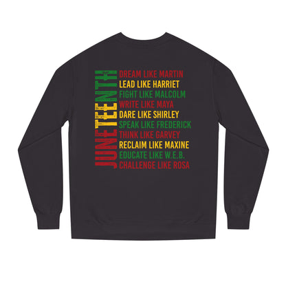 Juneteenth Icons Sweatshirt — "Lead Like Harriet, Fight Like Malcolm" Heritage Crewneck
