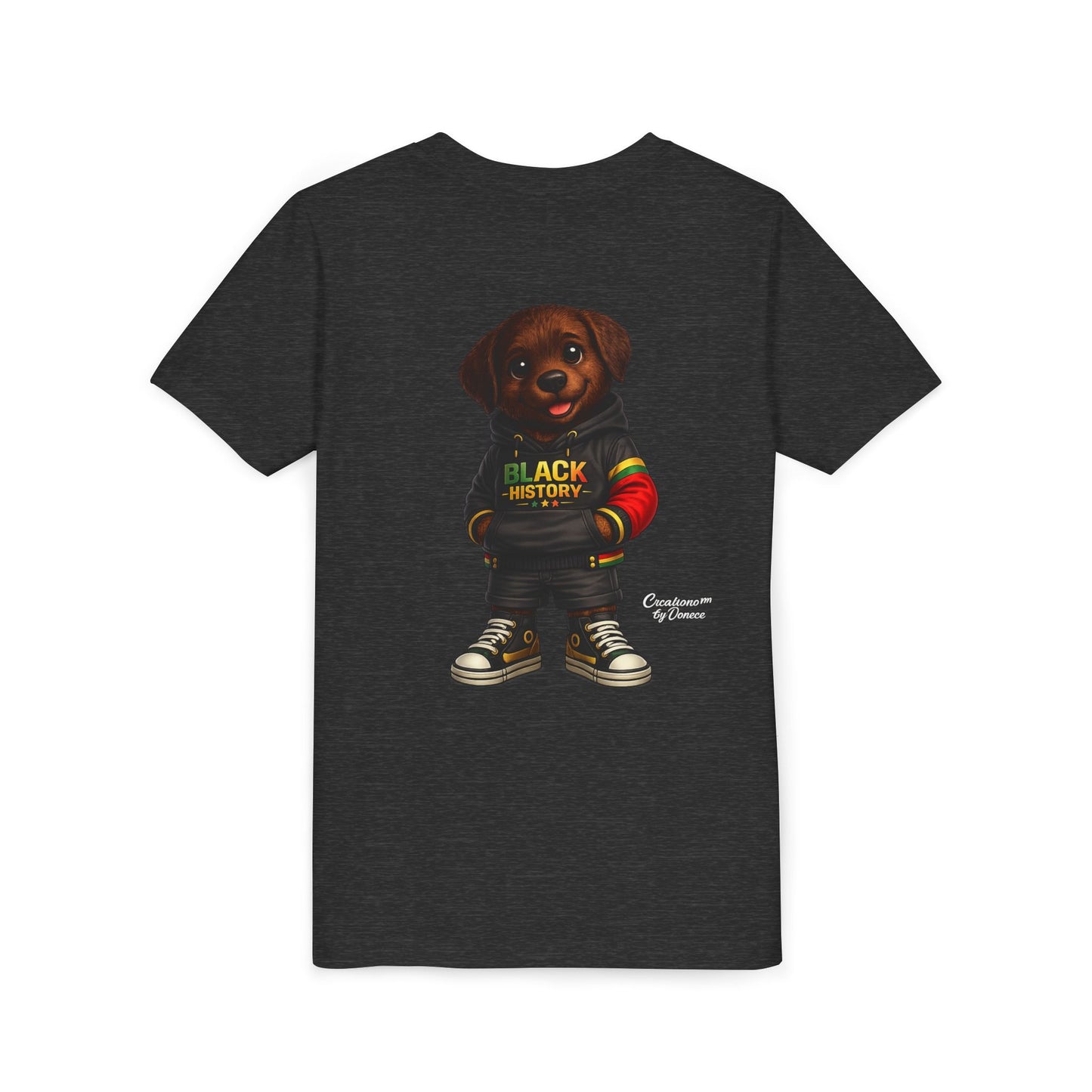Youth Tee — Cute Puppy 'Black History' Graphic Shirt