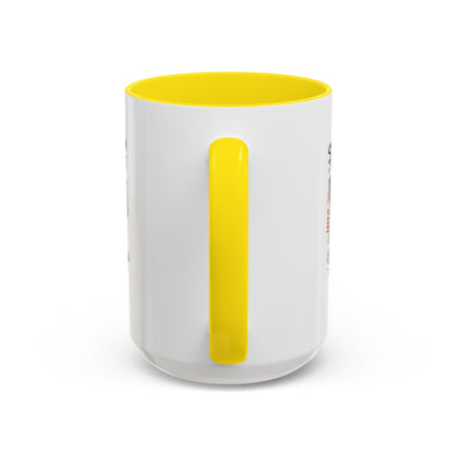 Dad Coffee Mug — Patriotic "DAD" Design with Loving, Hardworking, Protector Keywords (11/15oz Accent Mug)