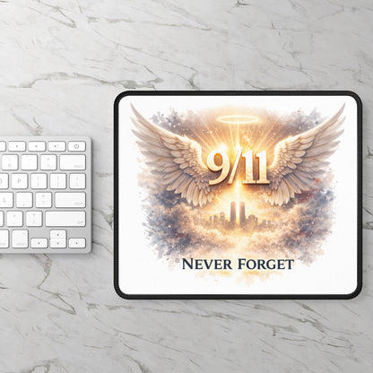 9/11 Never Forget Gaming Mouse Pad — Memorial Angel Wings Tribute