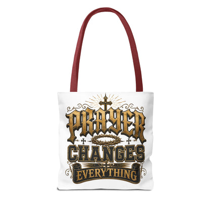 Prayer Changes Everything Tote Bag - Inspirational Christian Canvas Tote