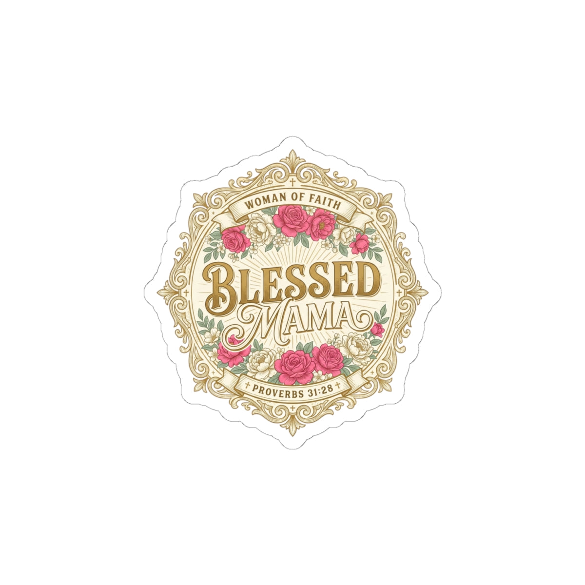 Blessed Mama Sticker | minimalist mom life, cool mom streetwear