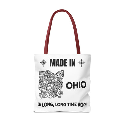 Made in Ohio Tote Bag — Vintage Map Design "A Long, Long Time Ago"