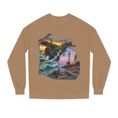 Michigan Lakes State Sweatshirt — Lighthouse & Great Lakes Scenic Pullover