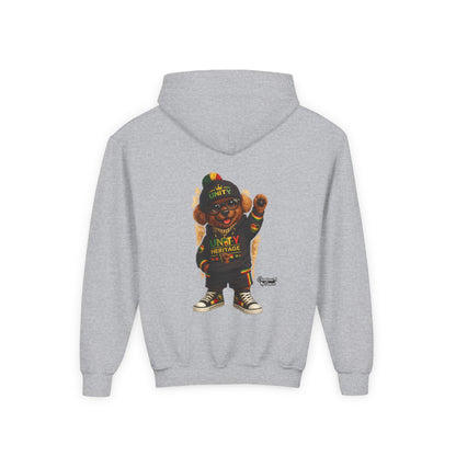 Youth Hoodie — Cool Rasta Bear Graphic Kids Sweatshirt