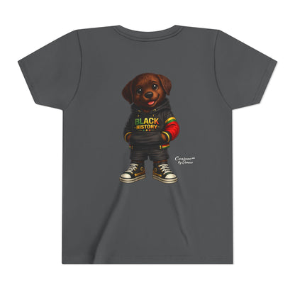 Youth Tee — Cute Puppy 'Black History' Graphic Shirt