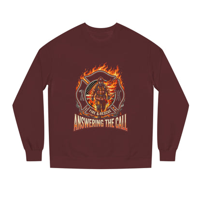 Firefighter Crewneck Sweatshirt — 'Answering the Call' Fire & Rescue Design