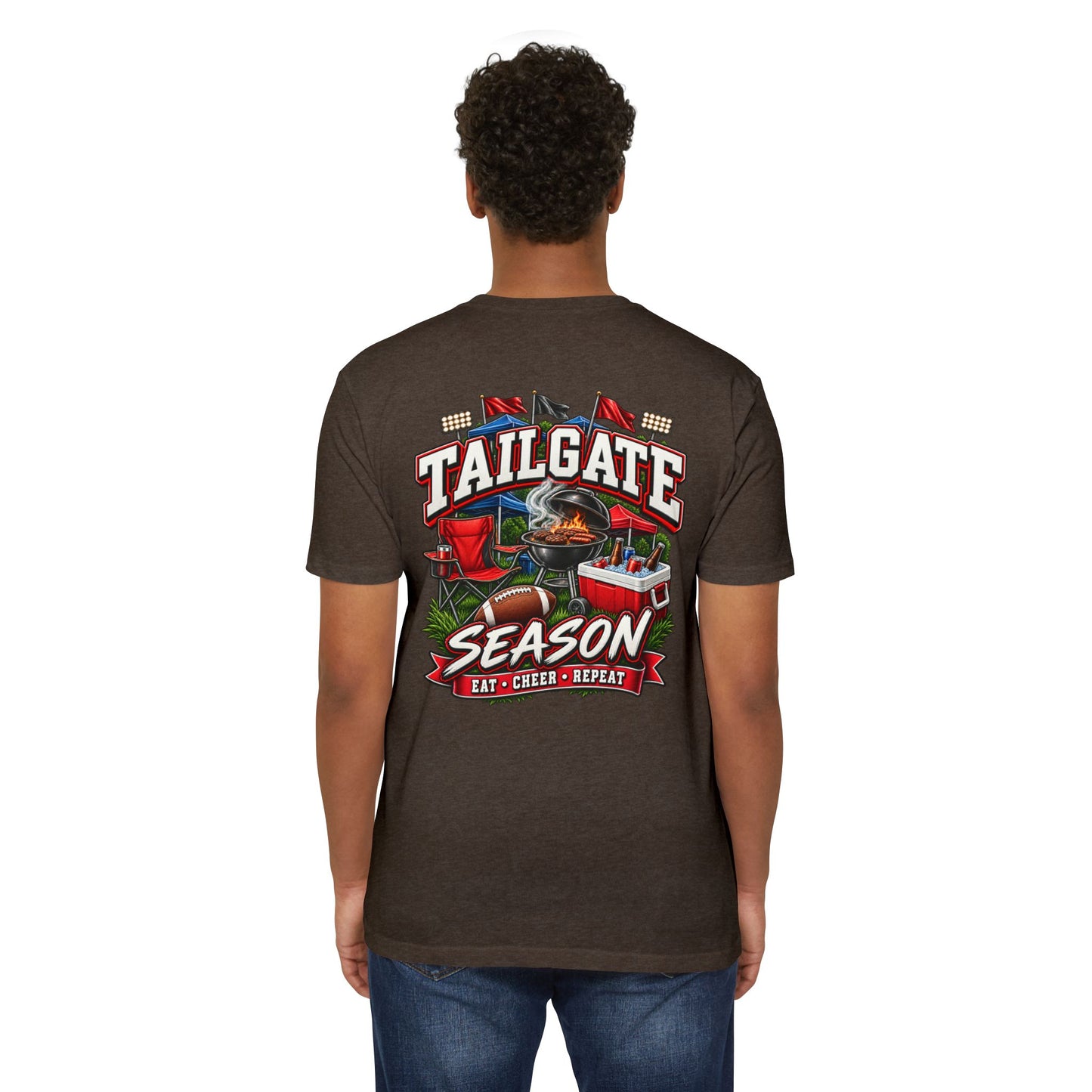 Tailgate Season T-Shirt — "Tailgate Season: Eat • Cheer • Repeat" Game Day Tee