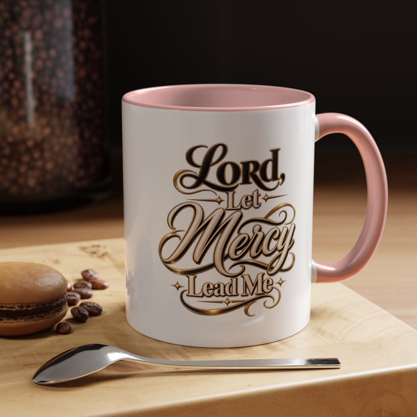 Lord, Let Mercy Lead Me Accent Coffee Mug — Inspirational Christian Scripture 11/15oz