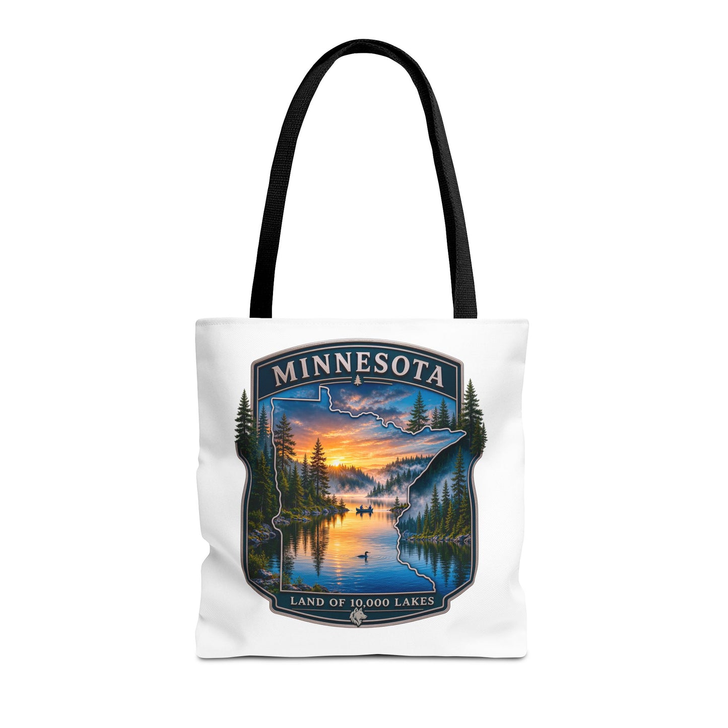 Minnesota Scenic Tote Bag — 'Land of 10,000 Lakes' Sunset Lake Design