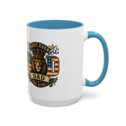 Best Ever Dad Coffee Mug — 'Dad the King' Lion Accent Mug (11/15oz)