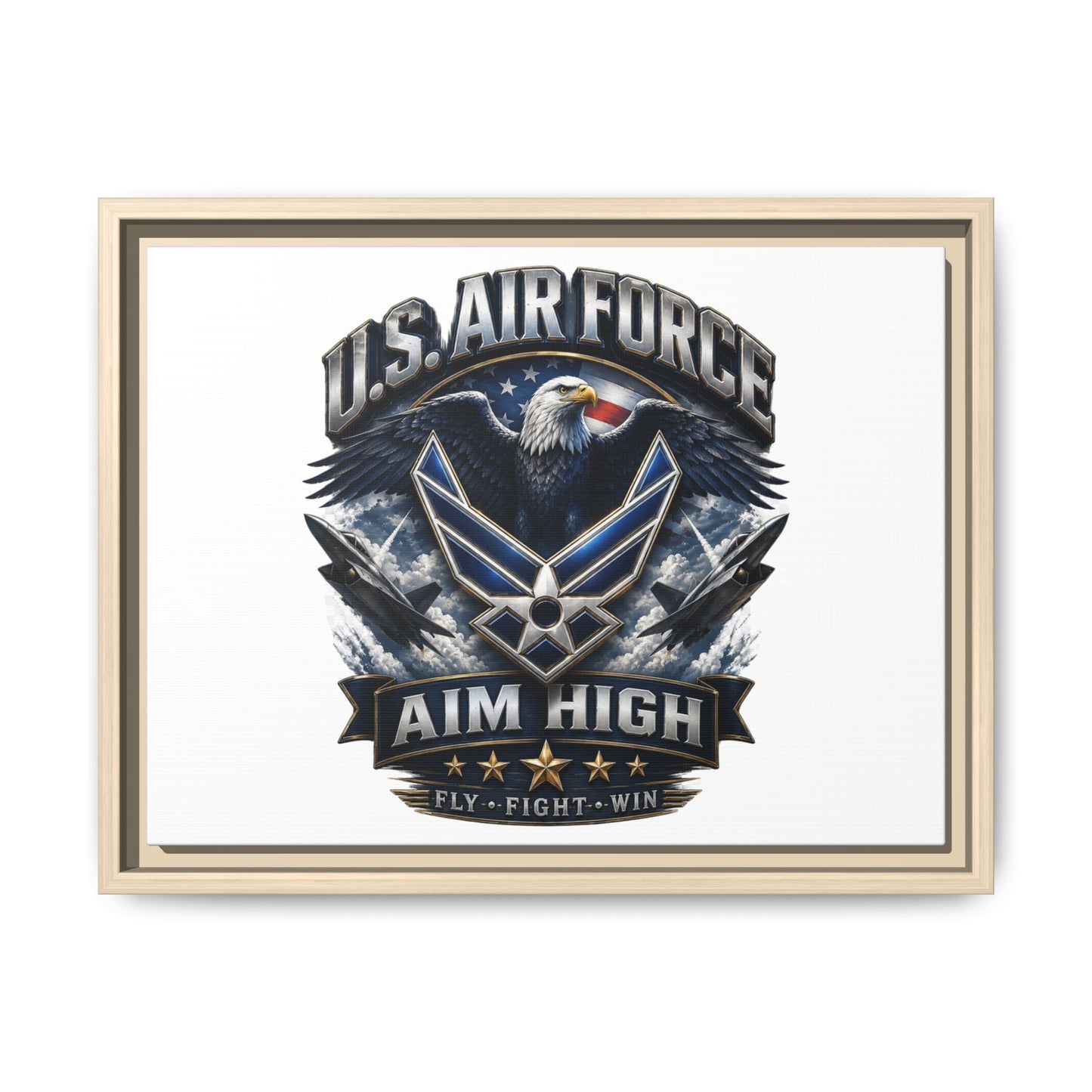 U.S. Air Force 'Aim High' Framed Matte Canvas Wall Art