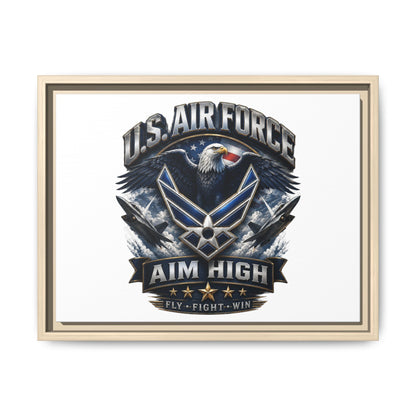 U.S. Air Force 'Aim High' Framed Matte Canvas Wall Art