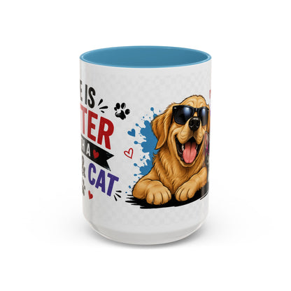 Dog and Cat Coffee Mug — 'This Is My Healer I'm A Cat' Cute Pet Lover Accent Mug (11/15oz)