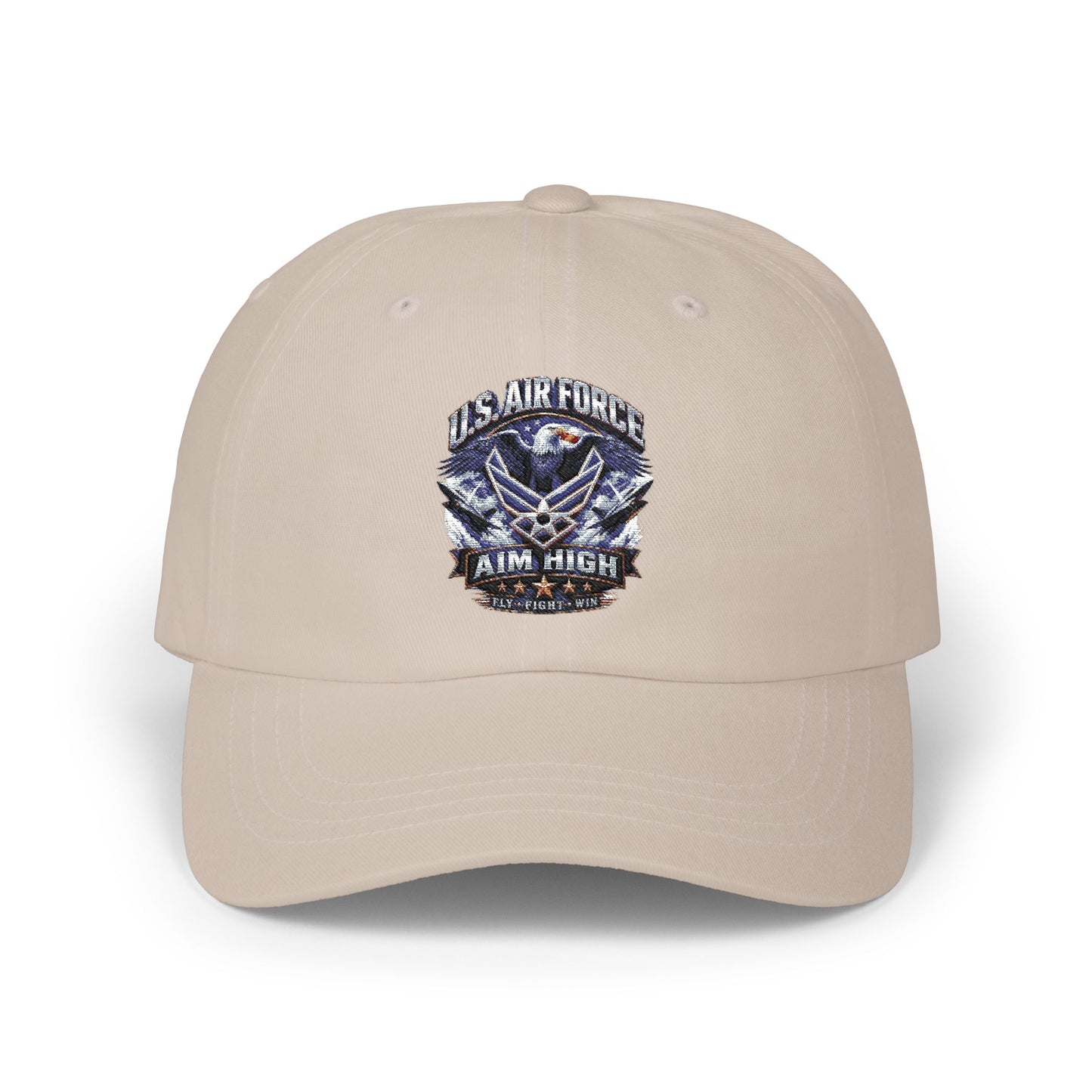 Air Force Dad Cap — 'Aim High' Embroidered Military Dad Hat