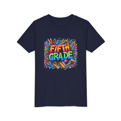 Fifth Grade Kid's Tee - Colorful School Supplies Back to School T-Shirt
