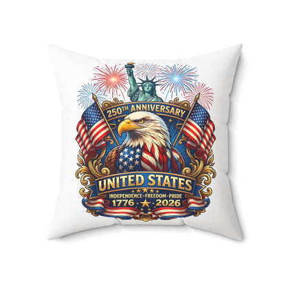 United States 250th Anniversary Eagle Throw Pillow — 1776–2026 Patriotic Decorative Pillow
