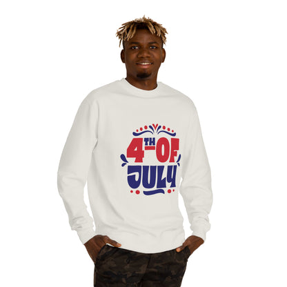4th of July Sweatshirt — Patriotic Red & Blue Independence Day Crewneck