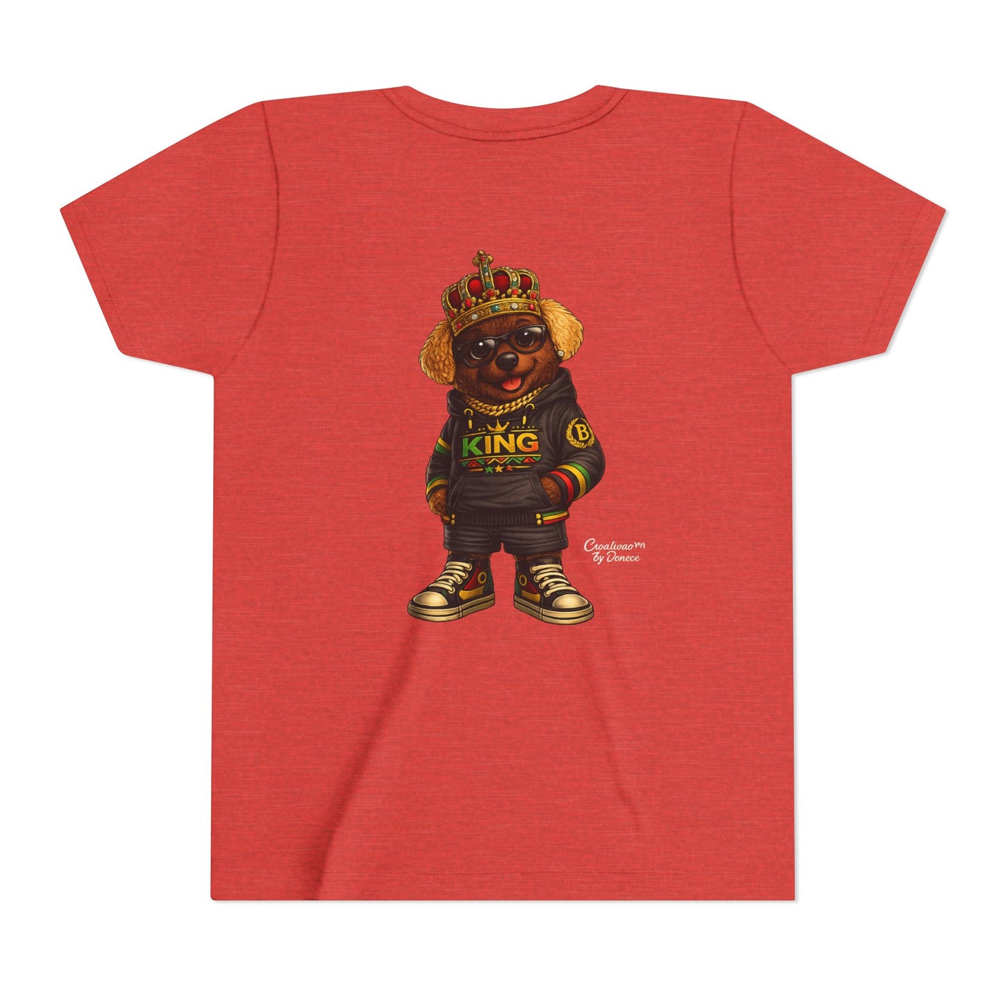 Youth Tee — 'Lil King' Crowned Bear Graphic Shirt