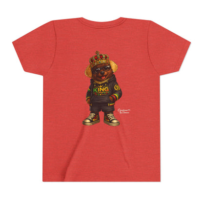 Youth Tee — 'Lil King' Crowned Bear Graphic Shirt