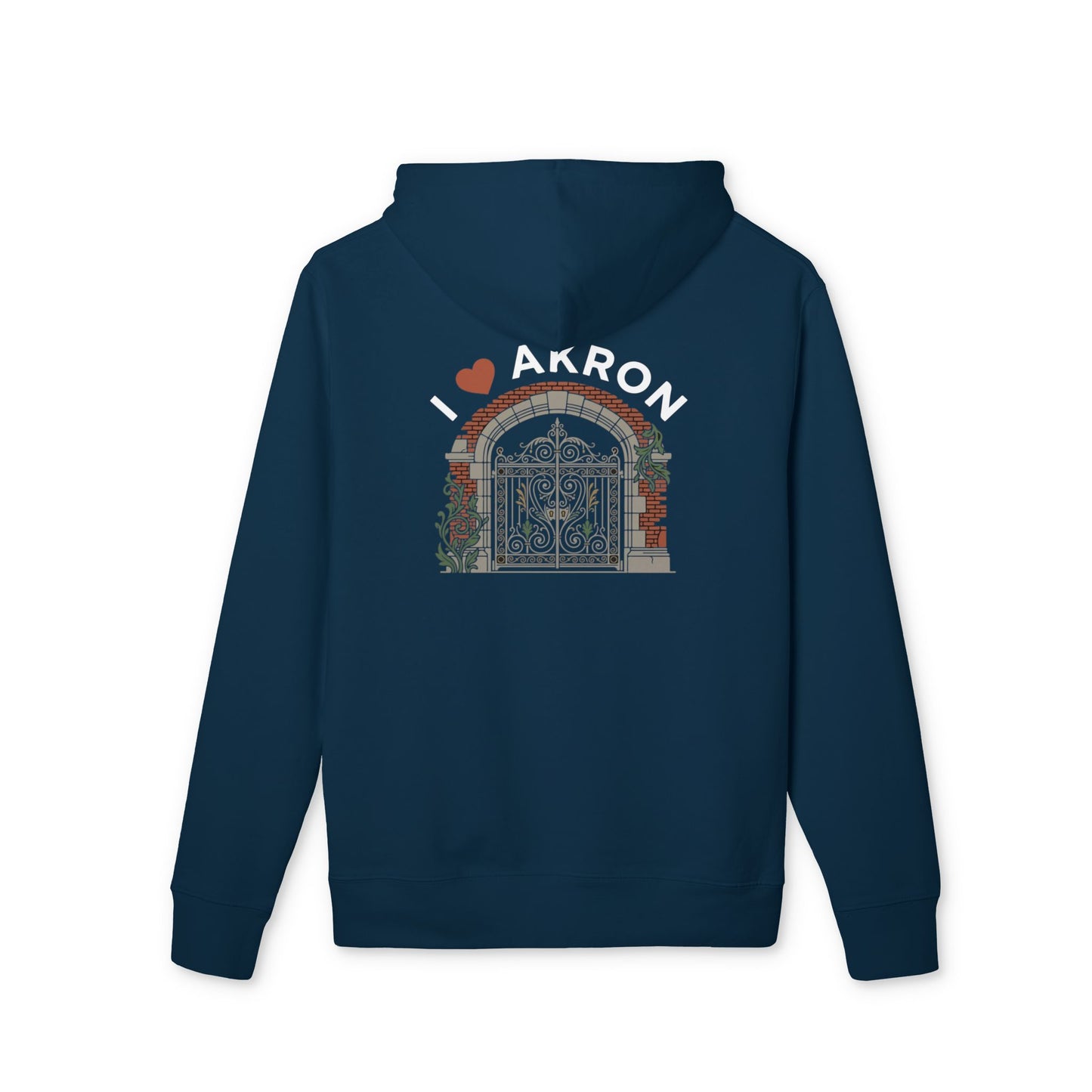 Hoodie — I  Akron Archway Graphic (City Landmark, Vintage Gate Design)