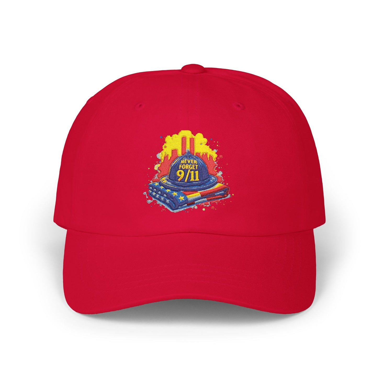 Dad Cap – 9/11 Tribute Firefighter Helmet & American Flag Embroidered Hat