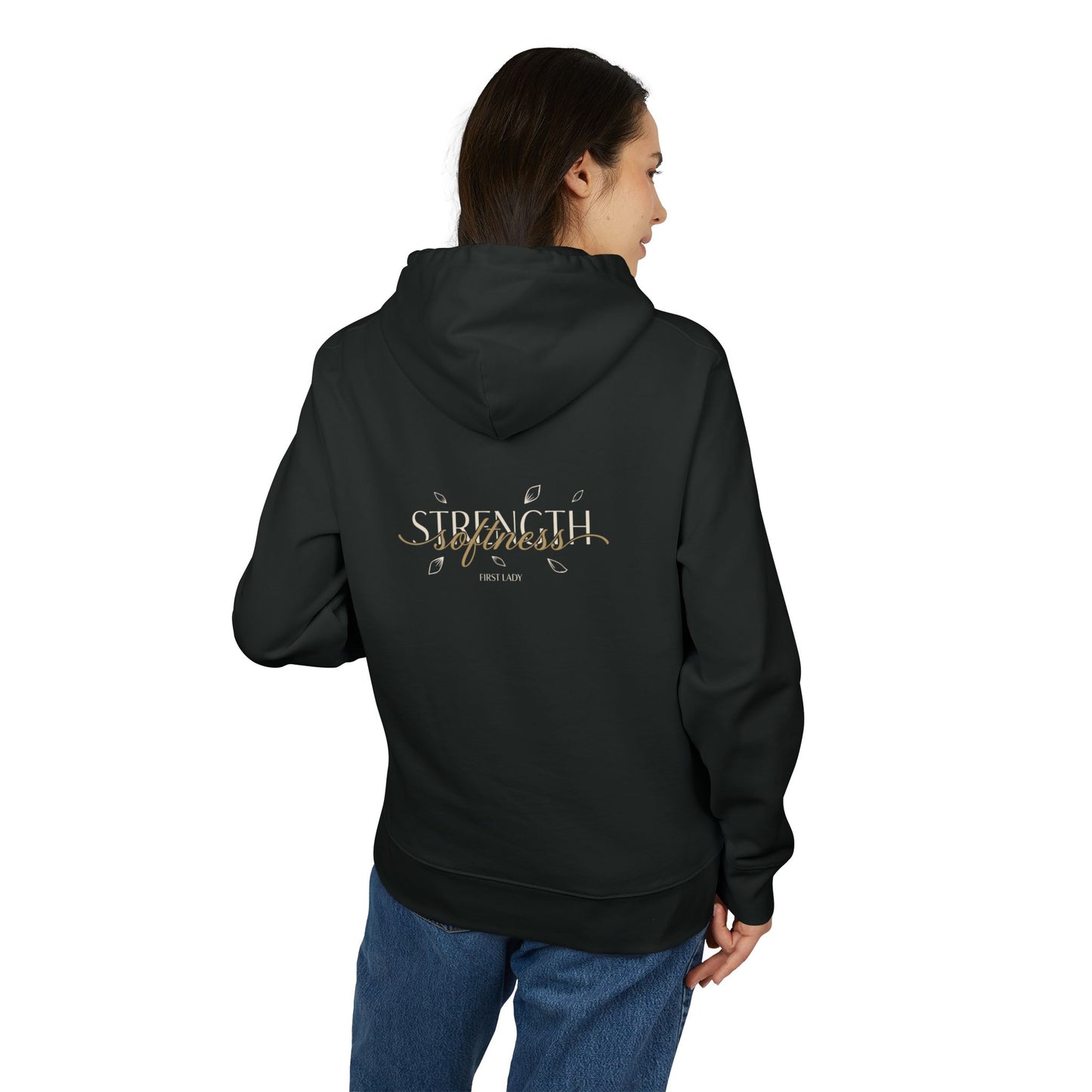 Strength & Grace Hoodie — Inspirational Floral Graphic Sweatshirt