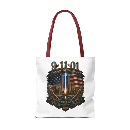 9·11 Memorial Tote Bag — We Will Never Forget Tribute Tote
