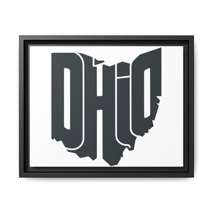 Ohio State Silhouette Matte Framed Canvas — Modern State Wall Art