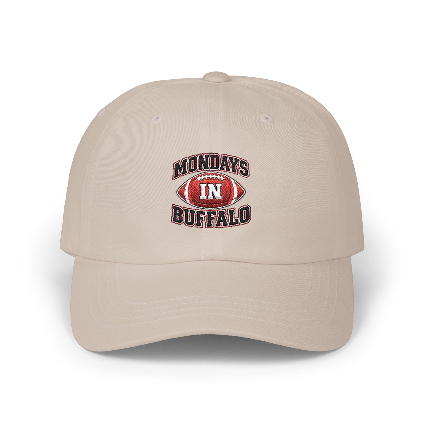 Dad Cap — "Mondays in Buffalo" Vintage Football Logo Hat